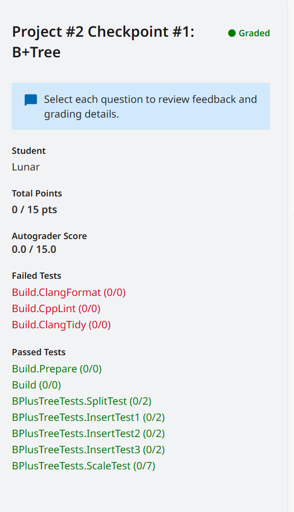 gradescope运行截图